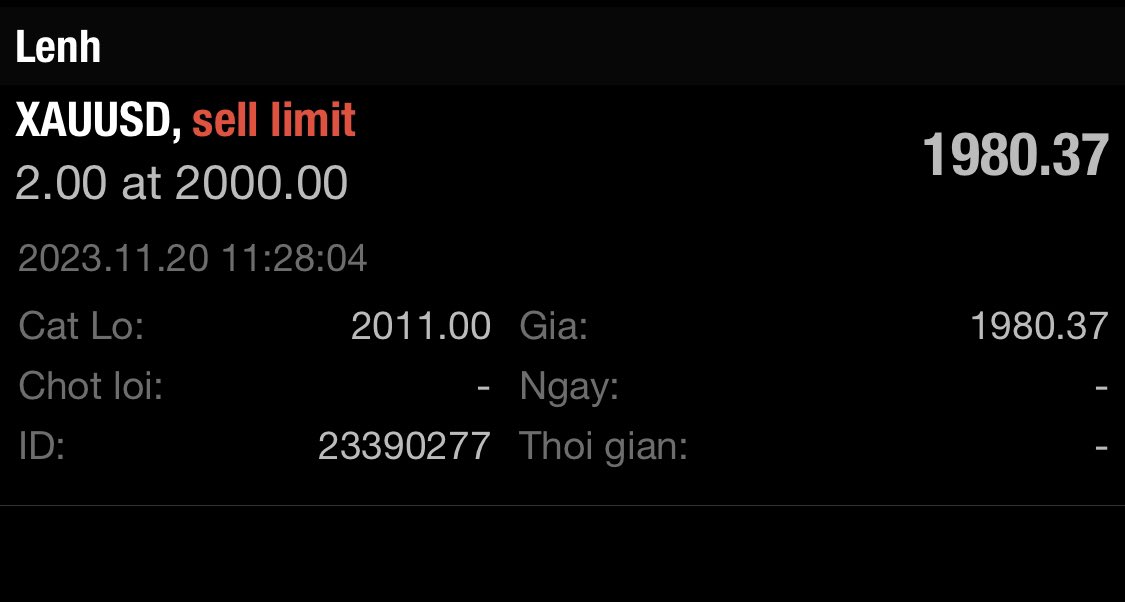 LiyWicky's tweet photo. Lệnh #SellLimit vẫn đang đợi cắn câu #Gold https://t.co/OuWjblcnvR