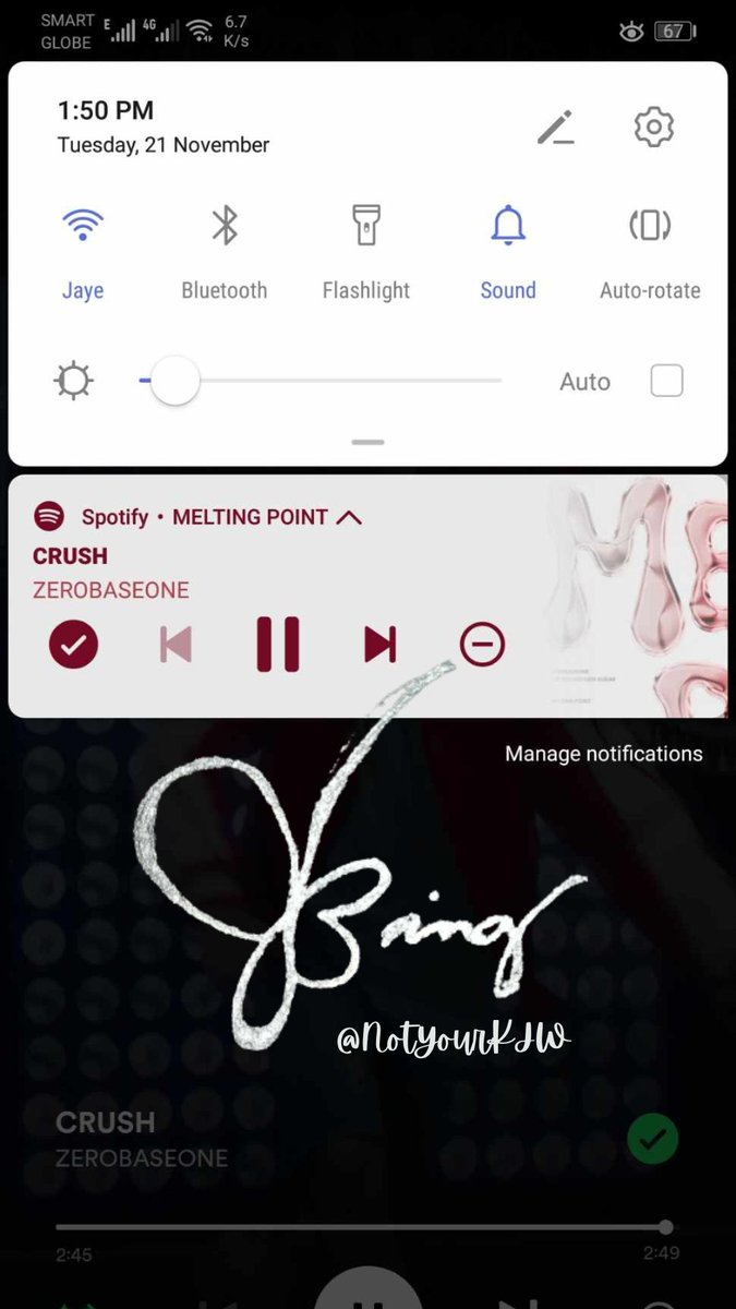 NotYourKJW's tweet photo. @ZEROSESPH Afternoon Spotify stream (CRUSH) https://t.co/m8IG5YiELj