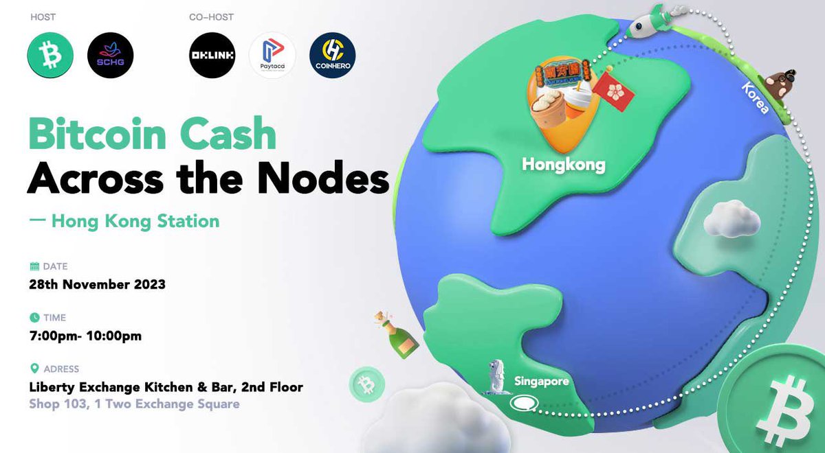 Ba1i9ee's tweet photo. #bitcoincash #bch #coinhero #oklink #paytaca #hongkongstation #bchrocket #from_seoul #to_osaka

Sign up at Luma for free booze and free pizza! One week from today @ Liberty Exchange!

Special 30% cashback promotion for paying in Bitcoin Cash! The only faceless cash that’s yours! The only cash that matters!

https://t.co/DWNTK1tKgZ