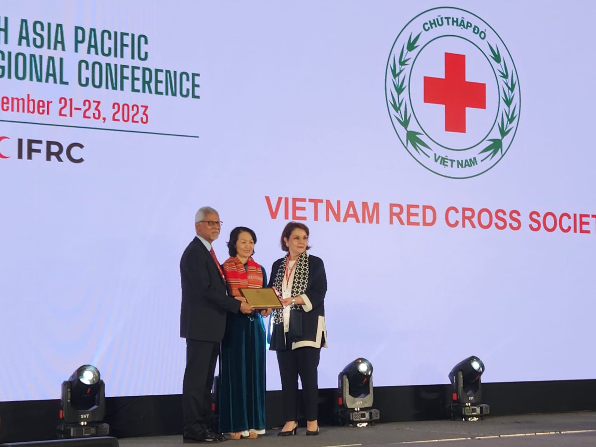 IFRCAsiaPacific's tweet photo. From today, we are hosting the 11th Asia Pacific Regional Conference in Hanoi, Vietnam 🇻🇳 The theme is Becoming Disaster-Ready: discussions will tackle how the Movement will be better prepared for the crises ahead of us, learning from our experiences. #Hanoi2023 #StrongerTogether https://t.co/6JjLvf5Tmw