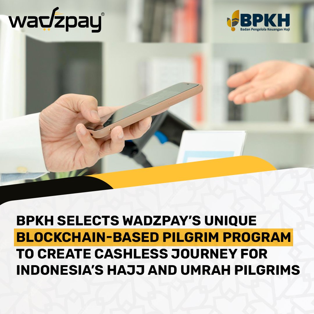WadzPay's tweet image. Our innovations continue to break barriers!

@WadzPay is proud to announce its partnership with @BPKHRI to create cashless journey for Indonesia’s Hajj and Umrah pilgrims.

WadzPay will offer its innovative blockchain-based technology solution to enhance customer experience of…