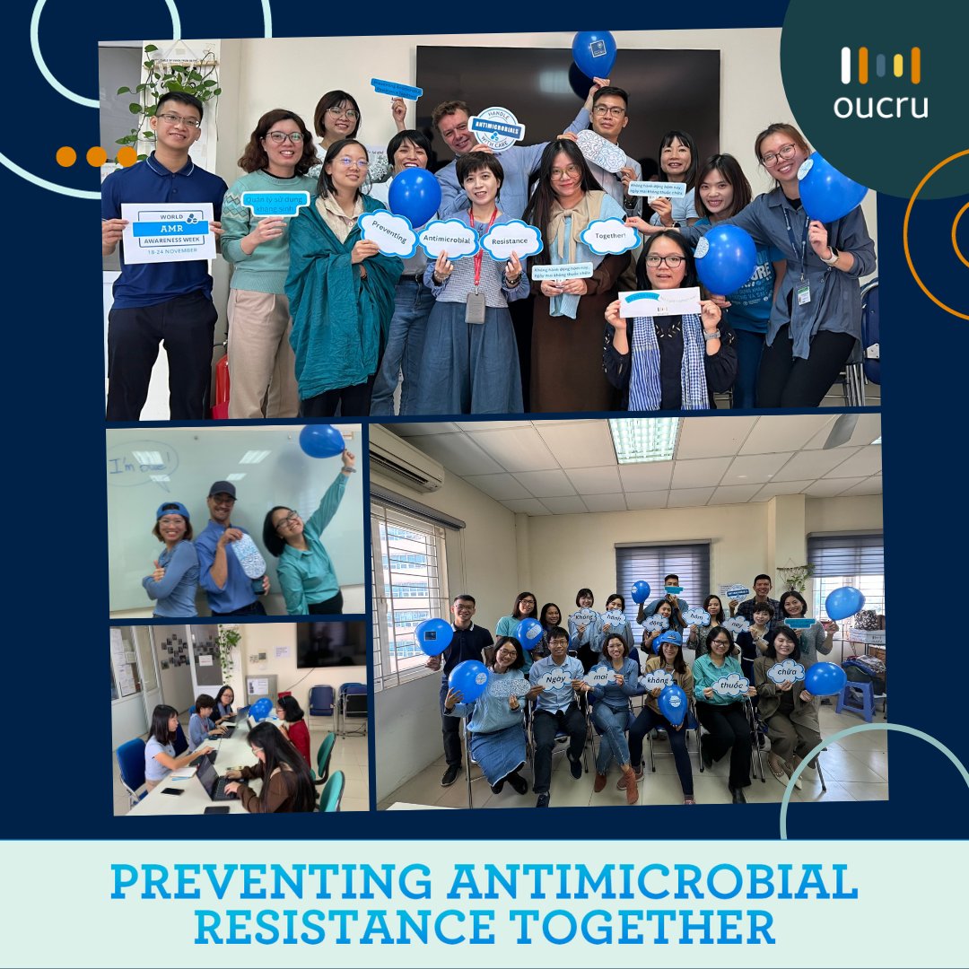 OUCRU Hanoi is going blue for #AMR Awareness! This World Antimicrobial Resistance Awareness Week, let's unite in the global fight against AMR. Learn more about our work in this field: ow.ly/Lxtp50Q9iYI @hrogier @HuongVuThiLan @TKesteman #AMR #GlobalHealth