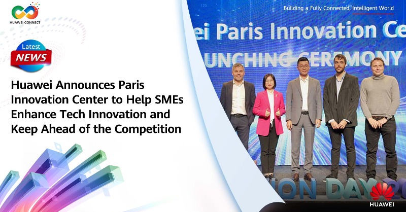 IT_Huawei's tweet photo. At Europe #InnovationDay 2023, #Huawei announced the opening of 𝐏𝐚𝐫𝐢𝐬 𝐈𝐧𝐧𝐨𝐯𝐚𝐭𝐢𝐨𝐧 𝐂𝐞𝐧𝐭𝐞𝐫 — a hub for technological innovation to help #SMEs stay ahead of the digital curve. Learn more: https://t.co/df4E0JU3mQ #HuaweiNews #SMB #HUAWEICONNECT