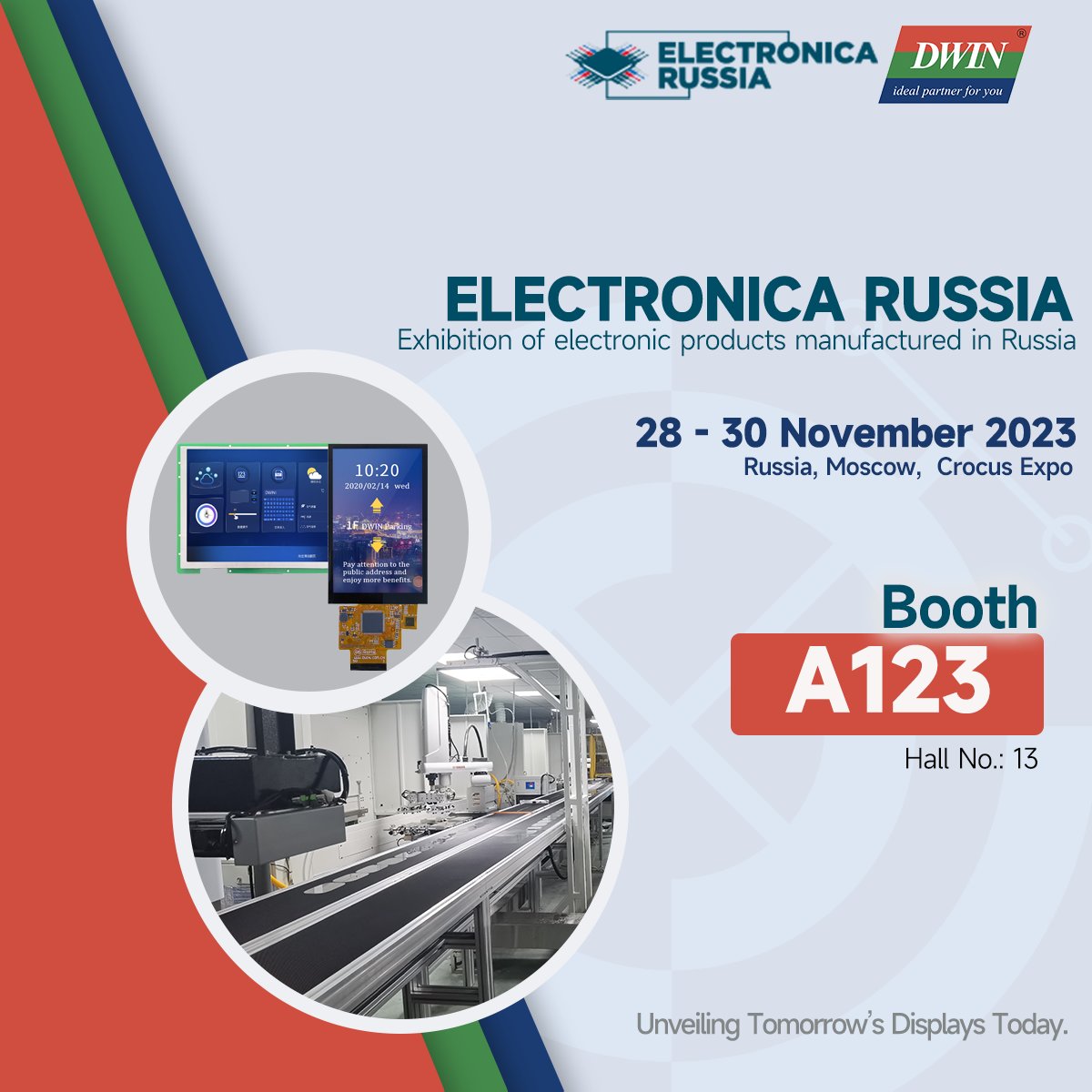 Dwin_display's tweet photo. 🌐 Exciting News! Join us at Electronica Russia, Nov. 28-30. Explore cutting-edge LCD screens at Booth A123. Elevate your visual experience! #ElectronicaRussia #LCDInnovation 🚀 https://t.co/pyCjQdDsgg