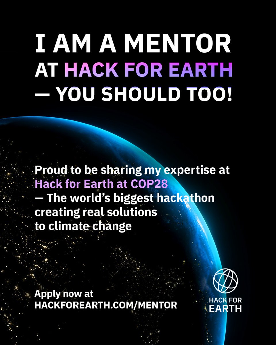 ArjanVanEersel's tweet image. I believe that innovation is the key factor to solving #ClimateChange. Therefore I&apos;m happy to be a mentor at Hack for Earth at COP28. 

Let&apos;s #build solutions!

#HackForEarth #COP28