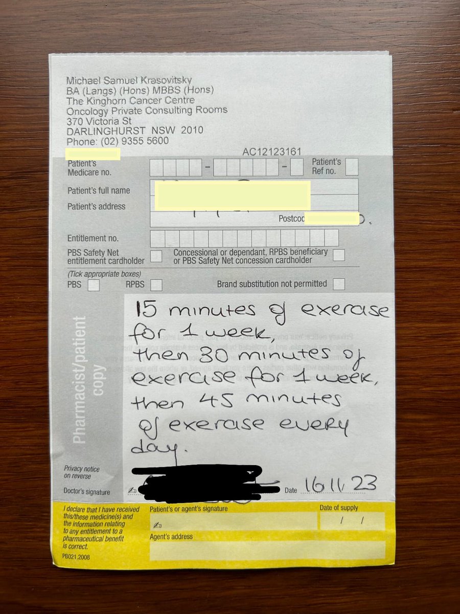 This Exercise 'prescription' from a Medical Oncologist made my day.

Change starts at the top, and patients will listen. 🚶‍♂️ 💪 

#ExerciseOncology 

#StartSmallAndBuild