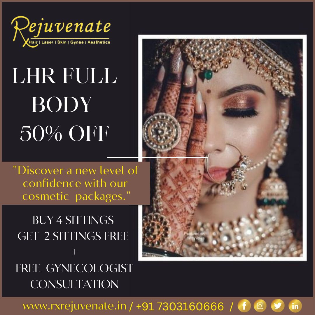 'Dazzle on your wedding day! Our Bridal Laser Package ensures you shine with confidence and hair-free elegance.'

#RxRejuvenate #LaserGlow #SmoothSkinSolutions #LaserHairFree #GlowingBride #Laser #HairFreeHappiness #SilkySkinGoals  #BridalBeauty #ShineHairFree #BridalSkinCare