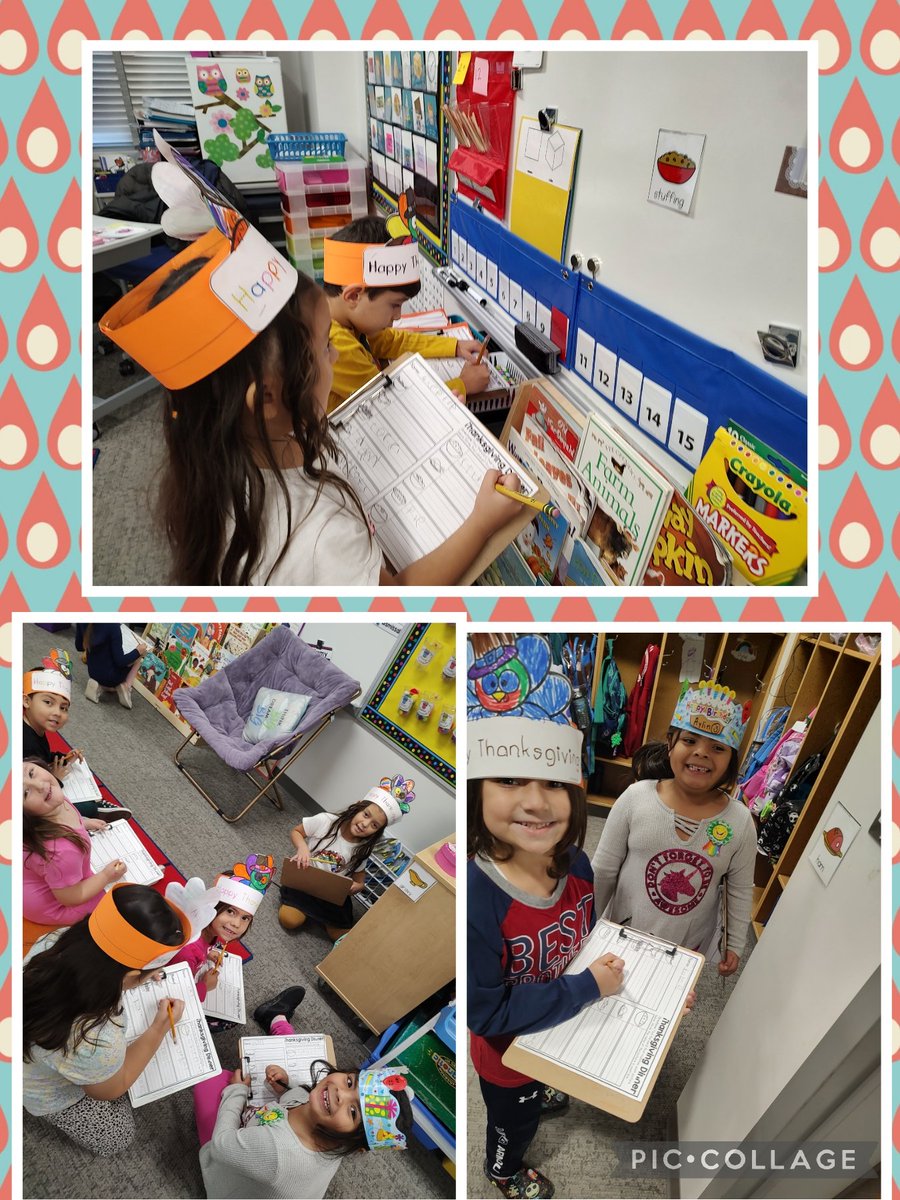 andreabcoker's tweet photo. Thanksgiving Write the Room and Parade Fun today! Happy Thanksgiving from my little turkeys! 🦃😊 #BCPSkinder #makelearningfun @ColgateES https://t.co/RlIvJLwagg