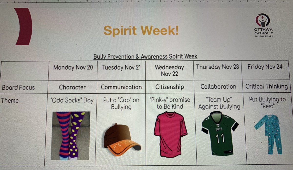 Don’t forget to wear a hat to put a cap on bullying tomorrow!