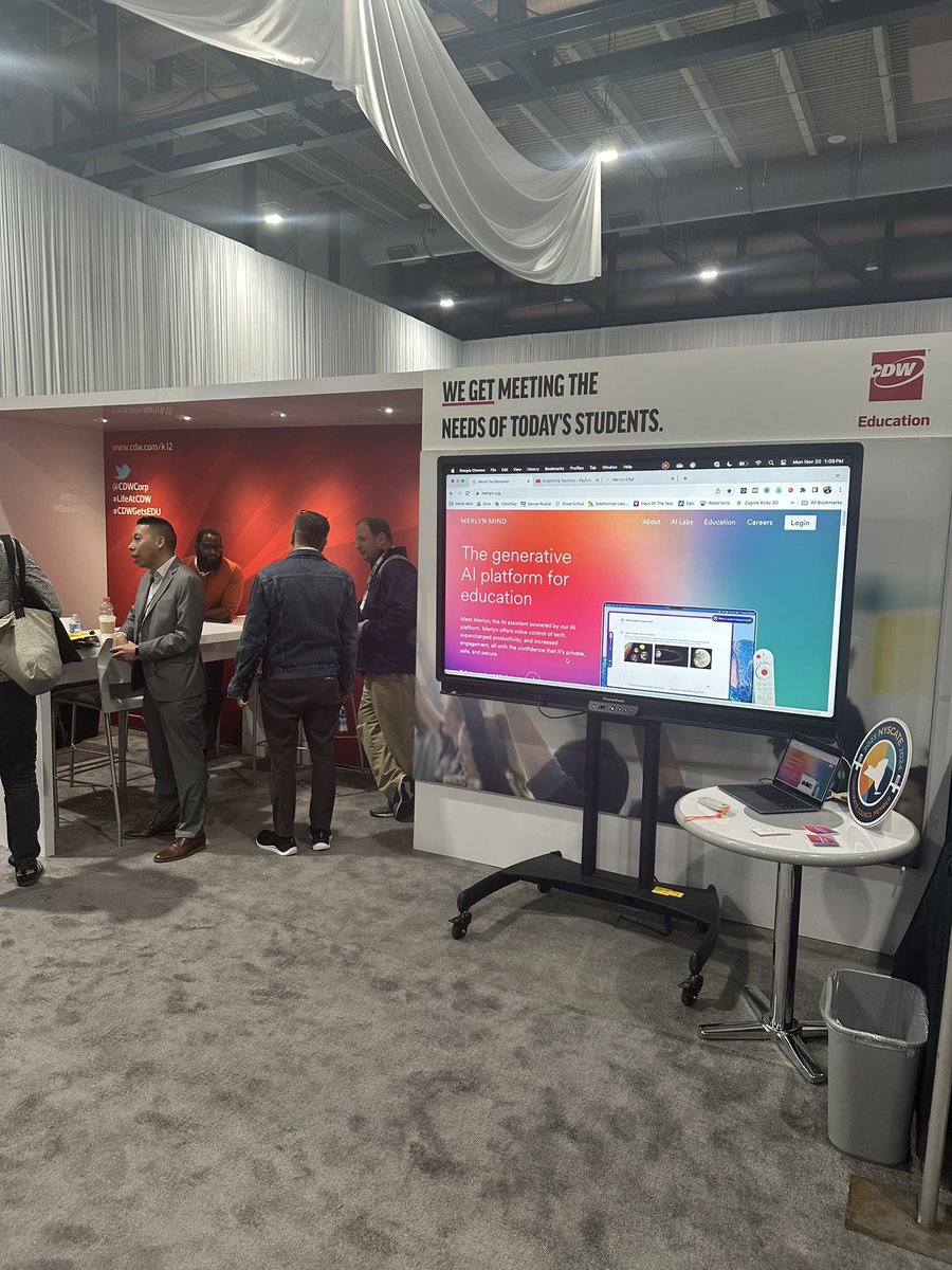 timmerhod's tweet photo. Were you at #NYSCATE23 today? We had a blast with our focus group and session attendees! Let this be a “prompt” for you to visit us tomorrow 😉 @MerlynforEDU #AIforEdu #AIforGood @CDWCorp @CDW_EdStrats #CDWGetsEdu @NYSCATE https://t.co/iISBV0CQk9