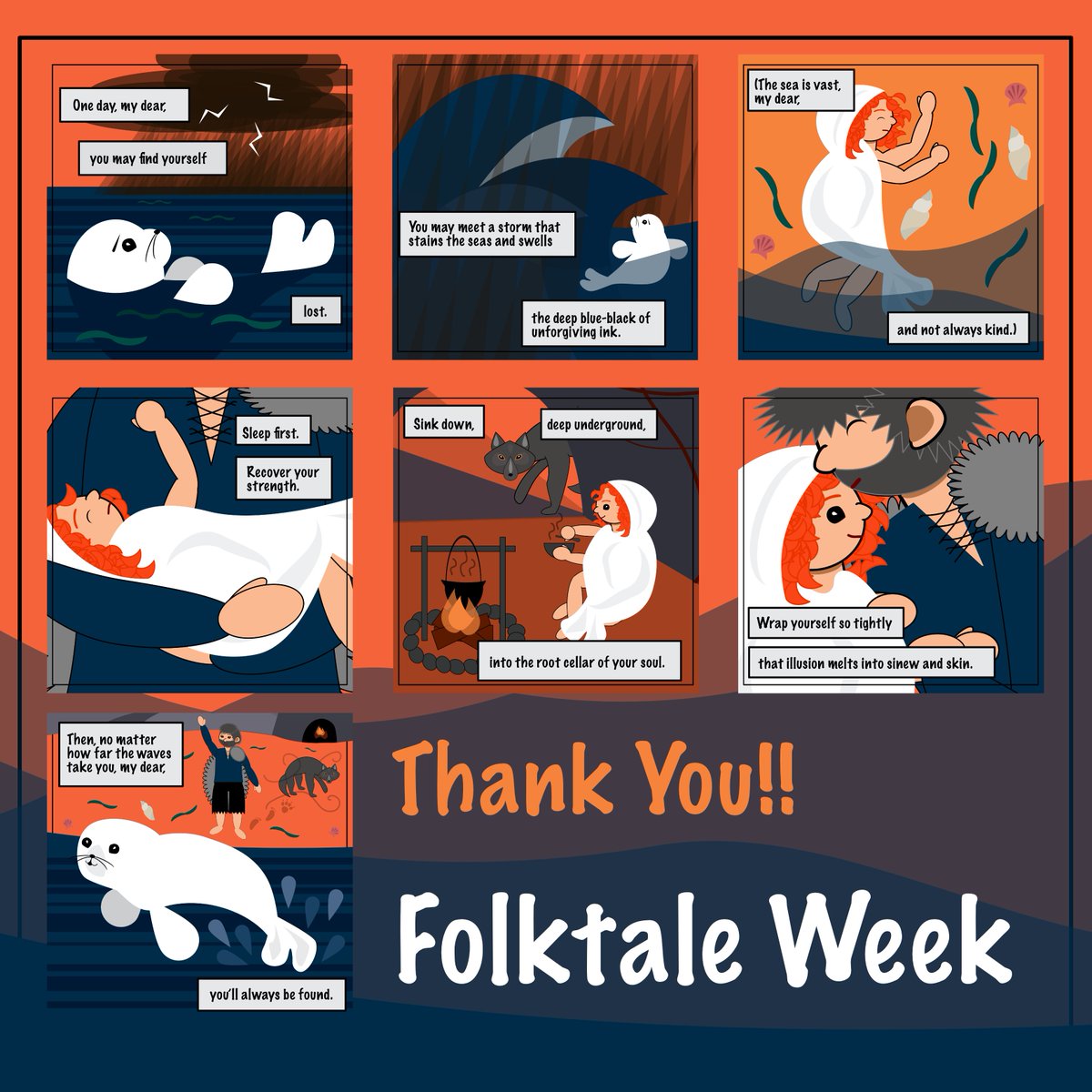That's a wrap on Folktale Week 2023!! Many thanks to the organizers and participants for your work in making this possible (and already looking forward to next year!)

#folktaleweek2023 #folktaleweek #folklore #fairytale #fairytales #illustration #artchallenge #comics #webcomics