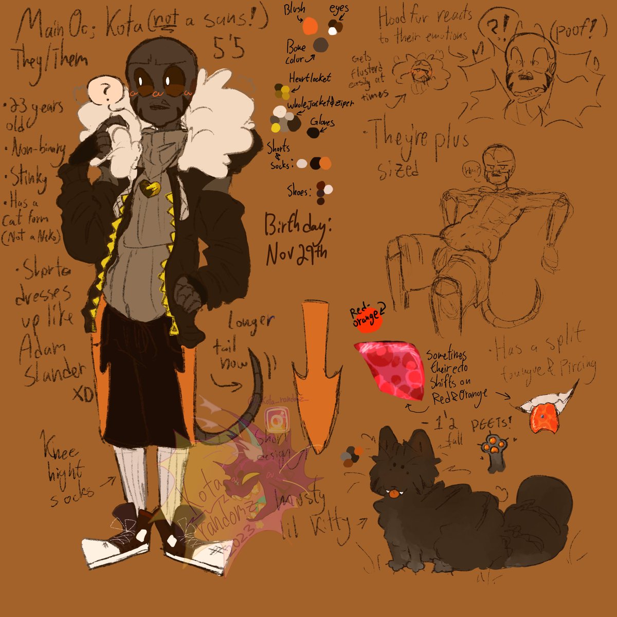 kota_randomz's tweet photo. this is the 3rd time I make a new ref sheet for My oc Kota *sob*
#undertaleoc #newrefsheet #fandom #notasans #sillygoober #oc #newdesign :33 https://t.co/hzurJUP5V3