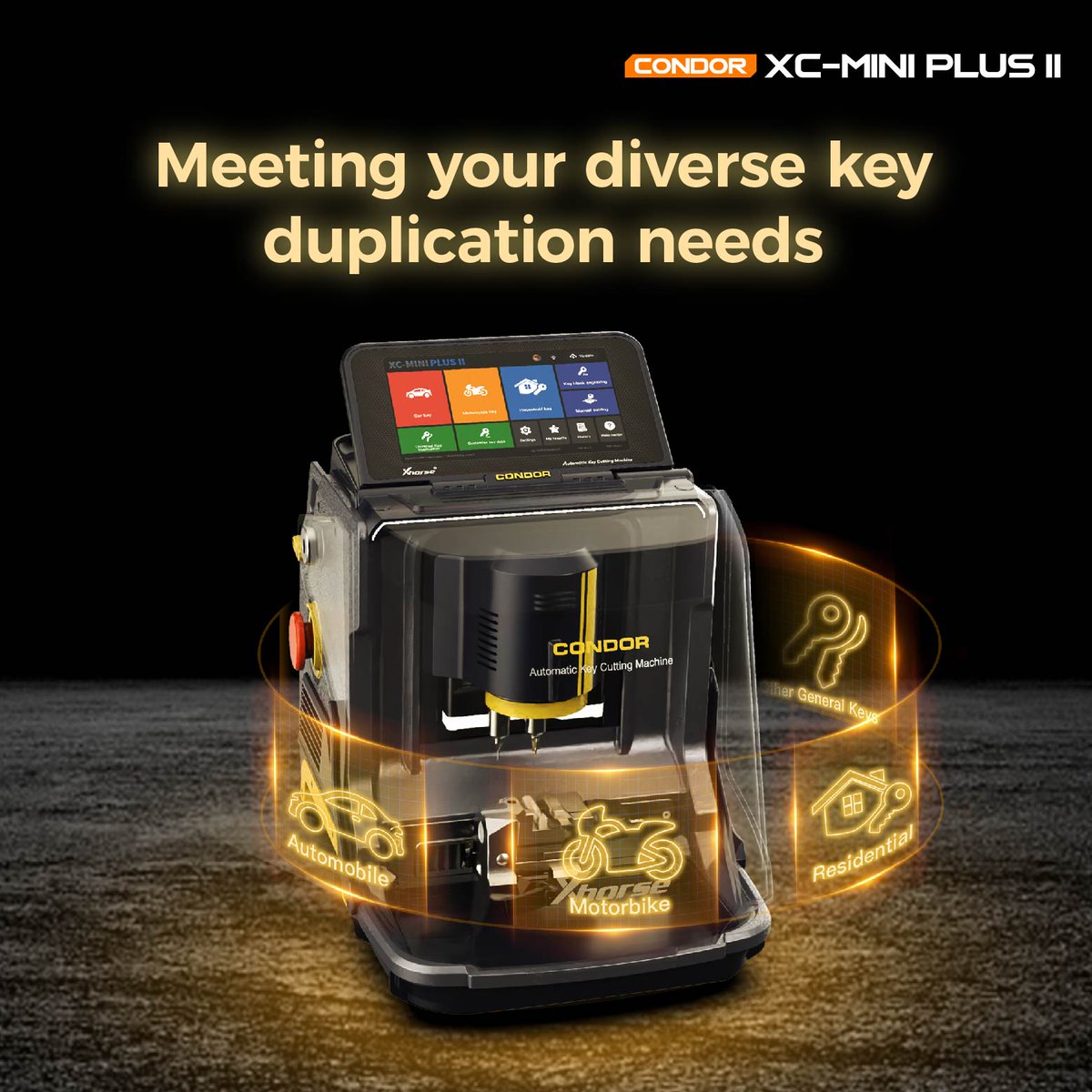 XhorseGlobal's tweet photo. CONDOR XC-MINI PLUS II⚡⚡
Support key duplication for cars, residential use, motorbikes, etc.✌✌
#xhorse #locksmith #locksmiths #locksmithlife #autolocksmith #locksmithing #keycutting #keycutter #keycuttingmachine #keyduplicator #keymachine https://t.co/G0lHsR41wO