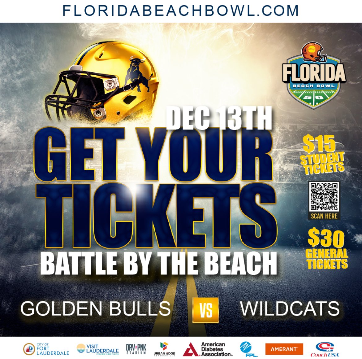 JCSUniversity's tweet photo. Your Golden Bulls play in the first-ever Florida Beach Bowl in Fort Lauderdale, FL Dec 13th 🏈🌴. Get your tickets and support your #JCSU against FVSU.
Florida Beach Bowl

Get tickets here!

https://t.co/3EiIuz9ydL https://t.co/nYc0ObR6RY