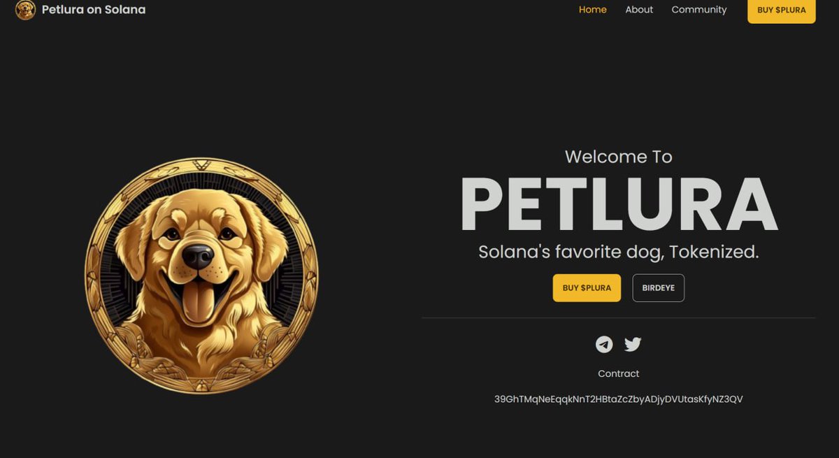 CryptoDeus2's tweet photo. aped my first #solana meme #Plura / SOLANA 

Petlura, Solana co-founder, @toly's, favorite dog!
Tokenized.

ca renounced, nice website WEBSITE live, Dexscreener socials Live, Birdeye paid. aped at 80k

if $MYRO is SHIB of #Solana then $PLURA is the $Doge 👀
 
X:  @PluraSol 

TG: https://t.co/4ch3A07pG0

web https://t.co/XKKmTYFjxD
 
Chart: https://t.co/iANZc4cGTx