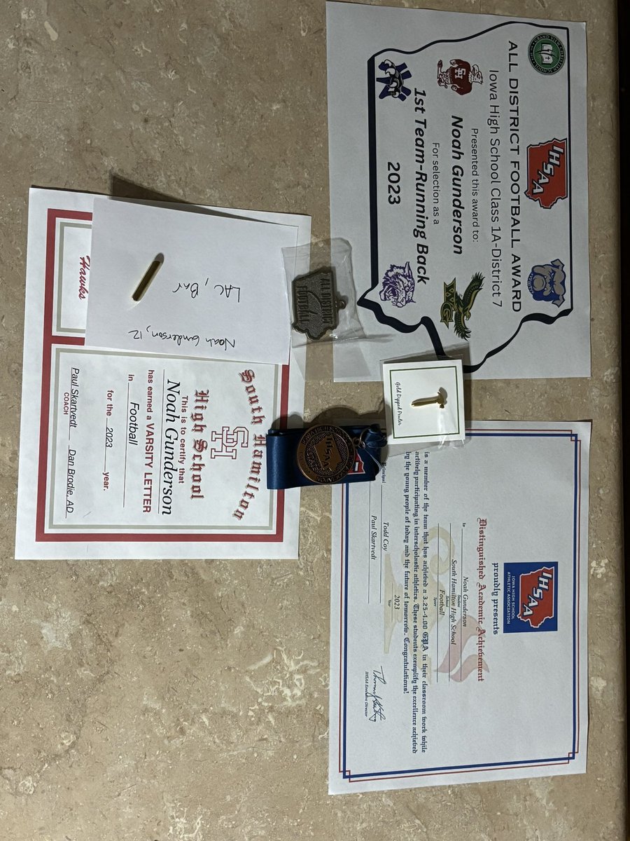 We had our end of season banquet last night. Blessed to be apart of a special team that broke a lot of team school records!!
1st Team All-District RB
Academic All-Conference 
State qualifier (2nd round)