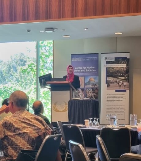 DrZuleyhaKeskin's tweet photo. The AAIMS conference gets under way. I was pleased to give the president's welcome. Looking forward to the next 2 days of information sharing. #islaminpolarisedworld #aaims @aaimsau https://t.co/KWLHN3oMGH
