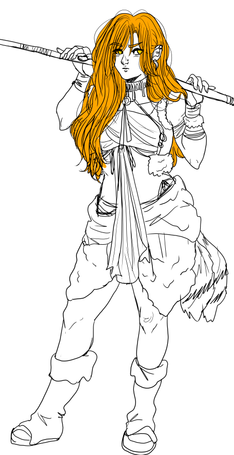 blueskittelzz's tweet photo. #art #drawing #lady #curvy #hunter #huntress #barbarian #anime #bluwuart #spear #spearwielder #barbarianwoman #wip #prompt #prompts #oc #originalcharacter https://t.co/QXA9PC0Sc2