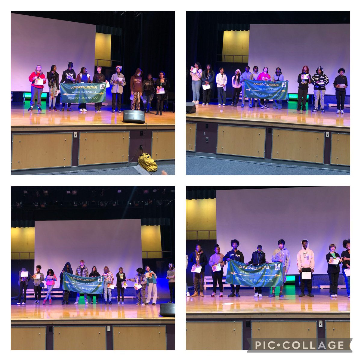 hhs_prncpl's tweet photo. Qtr 1 Class Celebrations with the #classof2024 and the #classof2027 @HenricoHighSch 💚💛! Students were recognized for Attendance, Honor Roll and #WarriorPRIDE!!!  And games were involved! #PBIS in action! @Wellread_hess @ehphelps @AshleyWalkerMEd https://t.co/jzSlh5b2IX