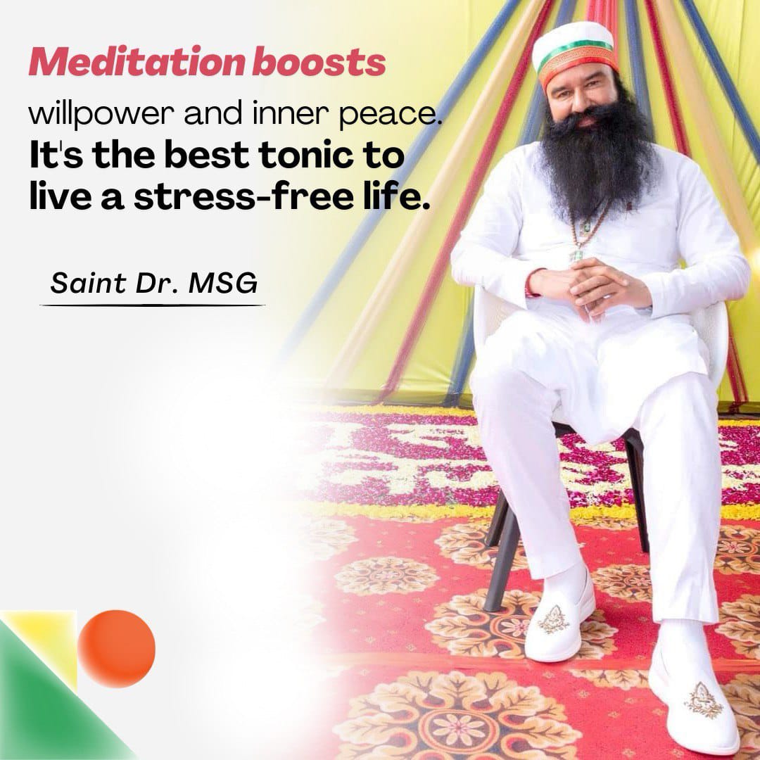 Soniyadhawan72's tweet photo. People worry a lot in this fast-paced world. According to Saint MSG, meditation is the only effective strategy to .#SolutionForStress. Consistent Meditation practice leads to the release of internal anxieties and sadness and promotes an evergreen existence.#ThankfulTuesday https://t.co/vhTFw98WcN