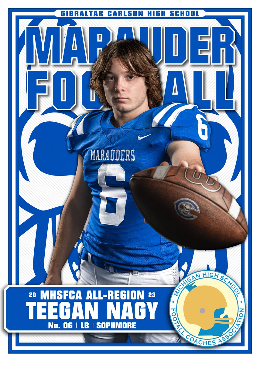 2023 MHSFCA All-Region <a href="/Teegan_Nagy/">Teegan Nagy</a>
#MarauderPride #MHSAA #MHSFCA
