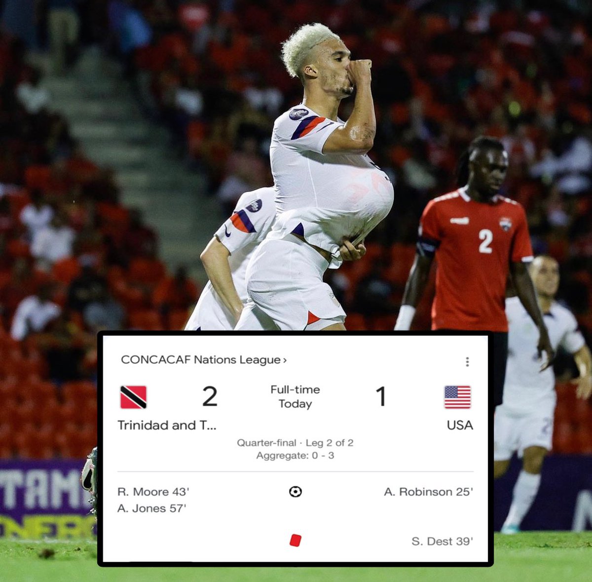 Final score in Trinidad. Thoughts on tonight’s performance.. 🤔