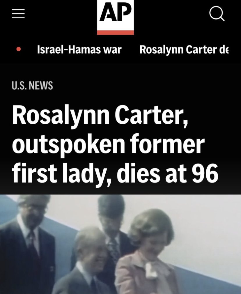Hello @AP - I fixed this headline for you: 'Rosalynn Carter, women's rights, mental health and homelessness activist, writer and former First Lady, dies at 96 after a life of public service' #womenleaders #sexism #areyoukiddingme? @WomensAgenda