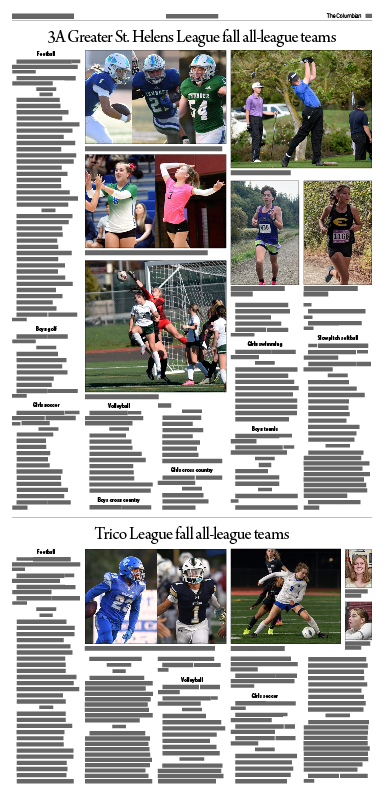 360TMart's tweet photo. We will have two pages of fall all-league teams in the Thursday print edition of @thecolumbian. Sadly, it won't have 4A GSHL football, as we have not yet received that. These pages go to print tonight and the paper will be on newsstands Wednesday night. https://t.co/UEJhraeHdA