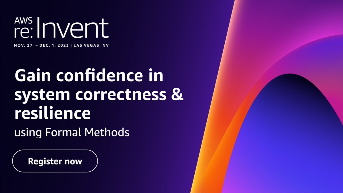 ankushpd's tweet image. Bikash Behera and I will be giving a talk on P at reinvent.

We will discuss how AWS is using P to reason about the correctness of their distributed systems . Bikash will share his experience using P in practice to reason about correctness of customer workloads.

#Reinvent #AWS