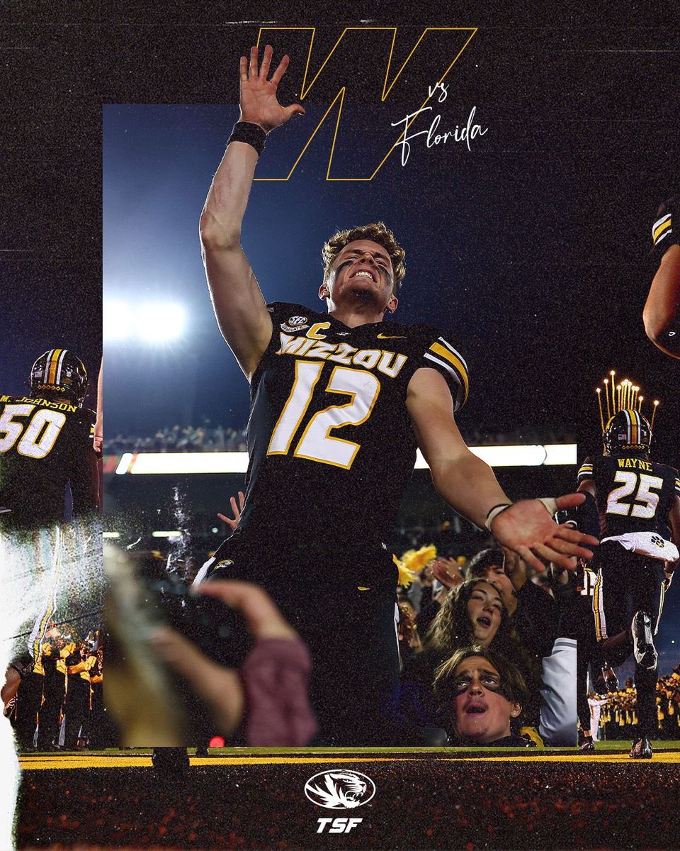 JV Brown (@_jvbrown_4) on Twitter photo CONGRATULATIONS to <a href="/mizzoufootball/">Mizzou Football</a> on their senior night W over Florida! Let’s keep the momentum going!
MIZ!
To become a TSF member, please visit: tsfmizzou.com CONGRATULATIONS to <a href="/mizzoufootball/">Mizzou Football</a> on their senior night W over Florida! Let’s keep the momentum going!
MIZ!
To become a TSF member, please visit: tsfmizzou.com