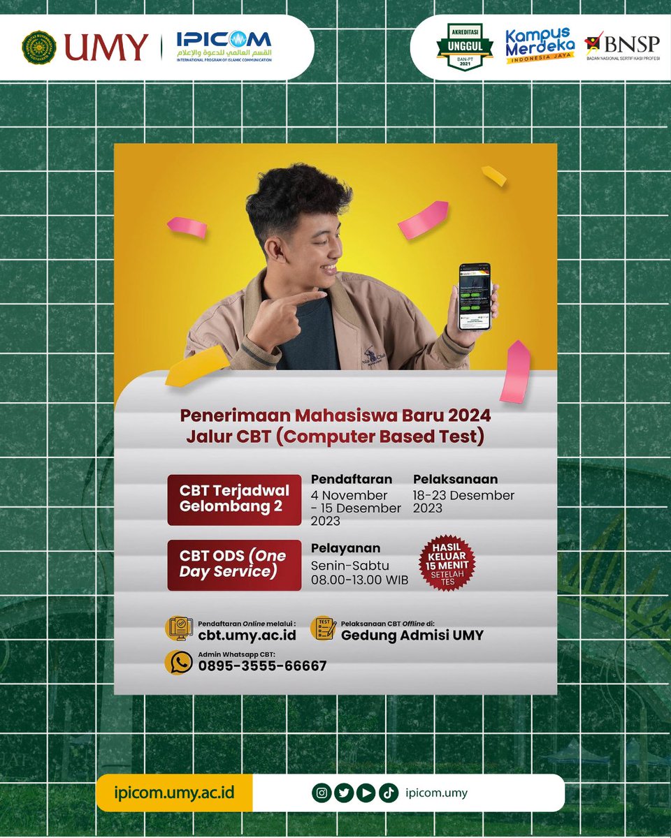 ipicom_u's tweet photo. Yuk Daftar IUP KPI (International Undergraduate Program of Islamic Communication and Broadcasting)

Telah dibuka pendaftaran mahasiswa baru IUP KPI UMY melalui
Jalur CBT Periode 2
Jalur CBT ODS (One Day Service)
Jalur Nilai Rapor Periode 2 https://t.co/72JGpBKHz4