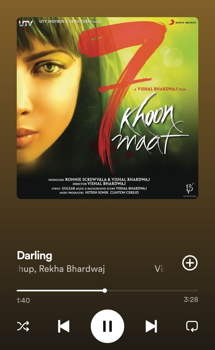 Dear #Bollywood, I take the liberty to speak for everyone when I say we need more songs from <a href="/rekha_bhardwaj/">rekha bhardwaj</a> and <a href="/singerushauthup/">Usha Uthup</a>.. what a banger Darling was!