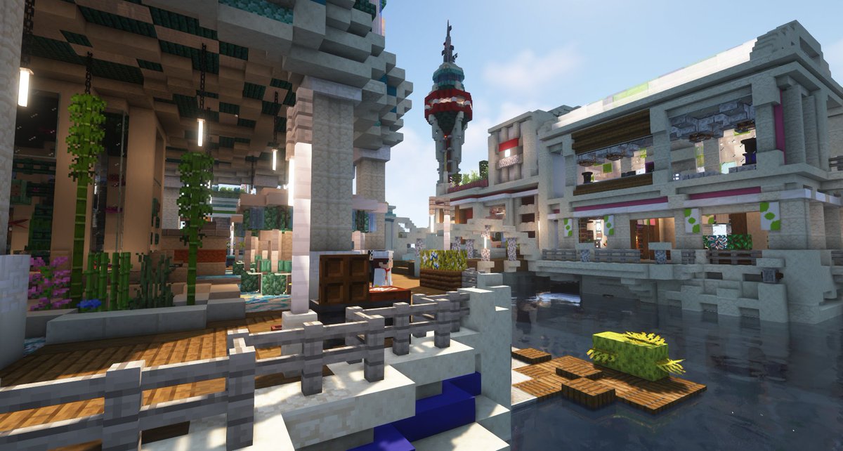 PixelmonMod's tweet image. Take a look at the upcoming Water Gym Town, our most immersive town yet... coming soon in #pixelmon 9.1.10 for Minecraft 1.16.5!