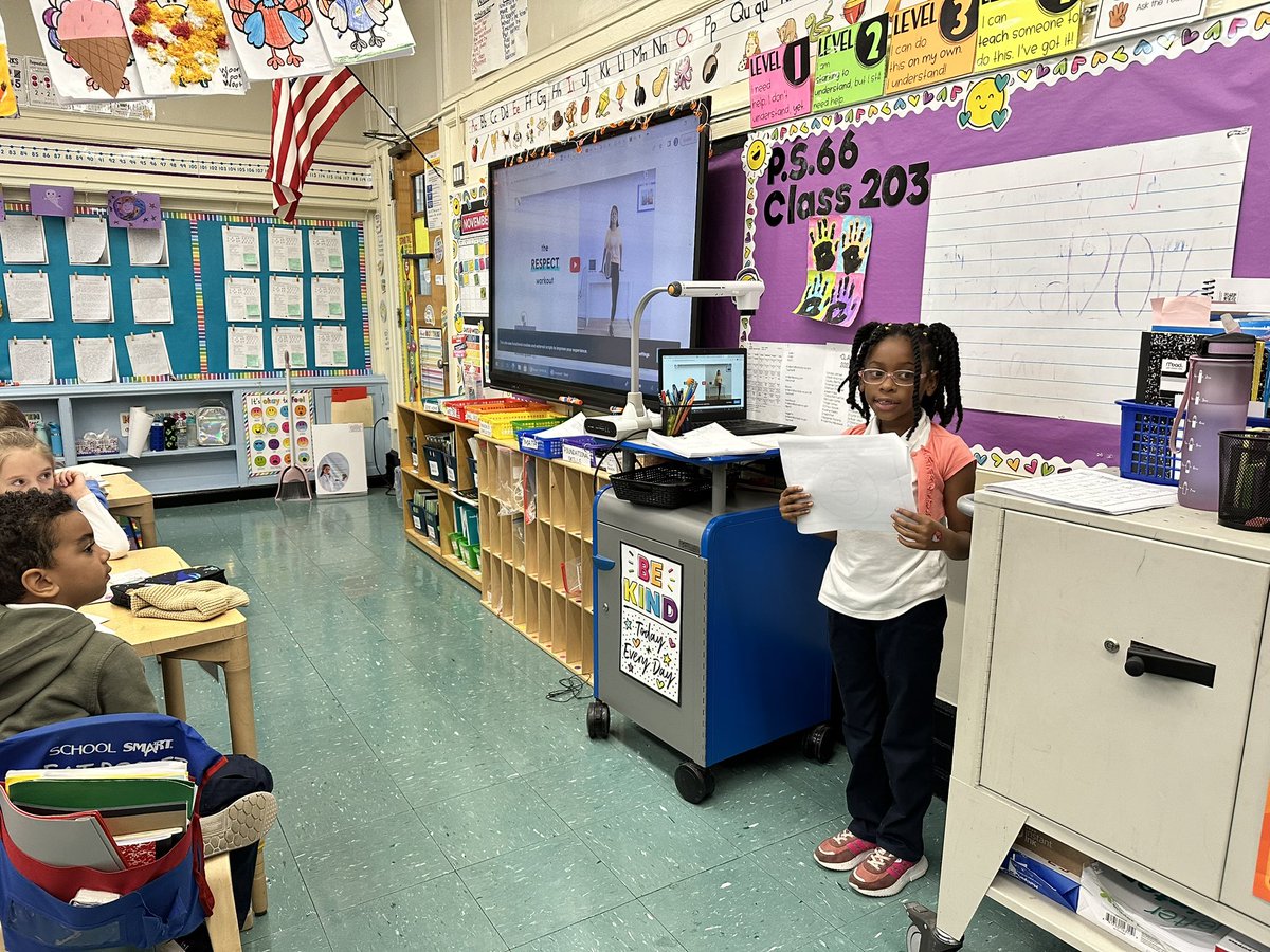 2ndWithMiller66's tweet photo. During Nalini, students came up to share the different ways they show respect, and are shown respect! We expressed how we feel when we are not respected, &amp; how it important it is to always treat others with respect! @PS66JKO @yoginiyegros @NaliniKIDS #nalinikids #sel #ps66jko https://t.co/yNNXCF59v8