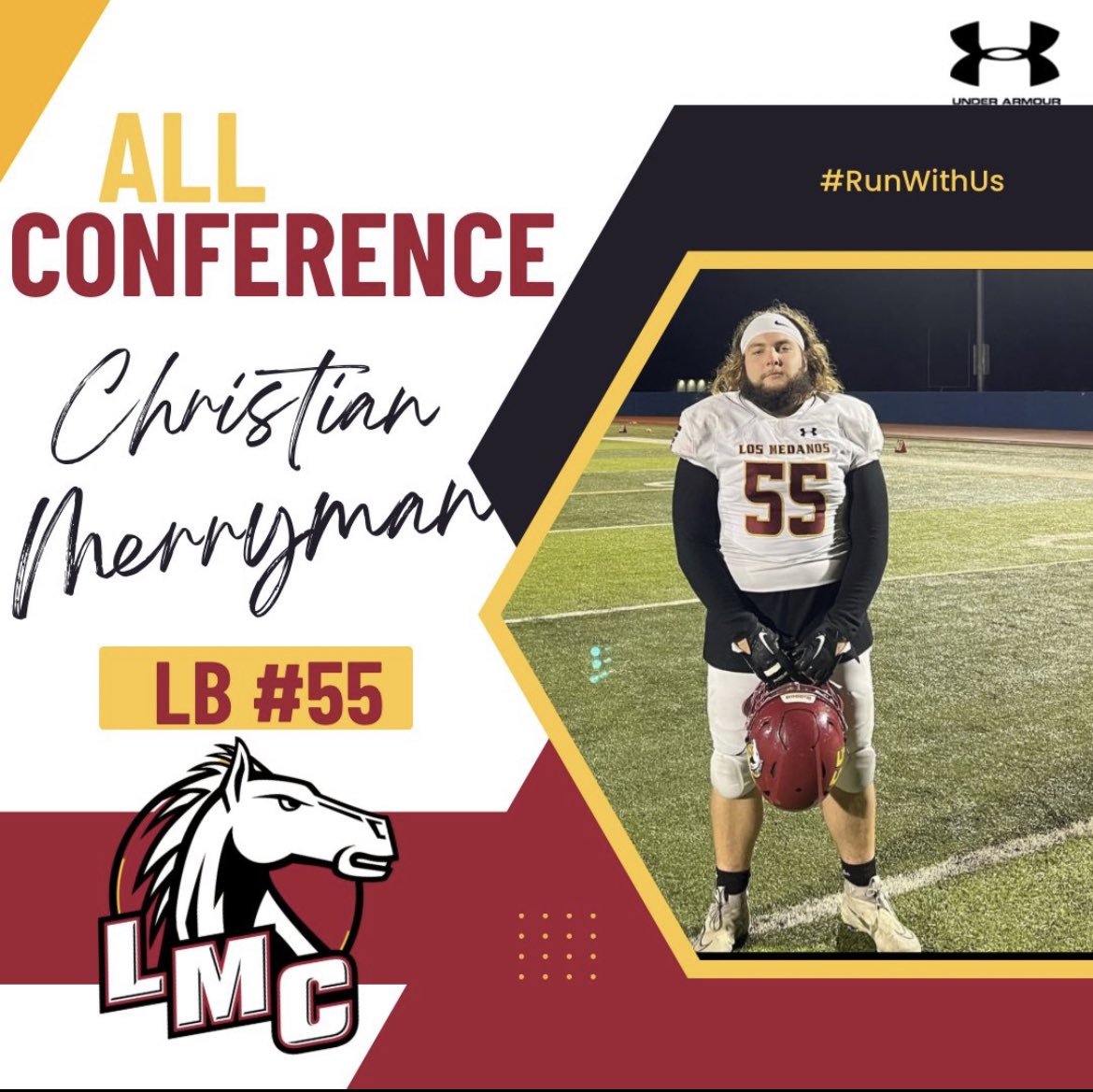 merryman_22's tweet photo. Blessed to be named a PAC-7 All-Conference Linebacker @LMCmustangs @CoachKo_LMC @ShipeLMC https://t.co/tcni8KEiDM