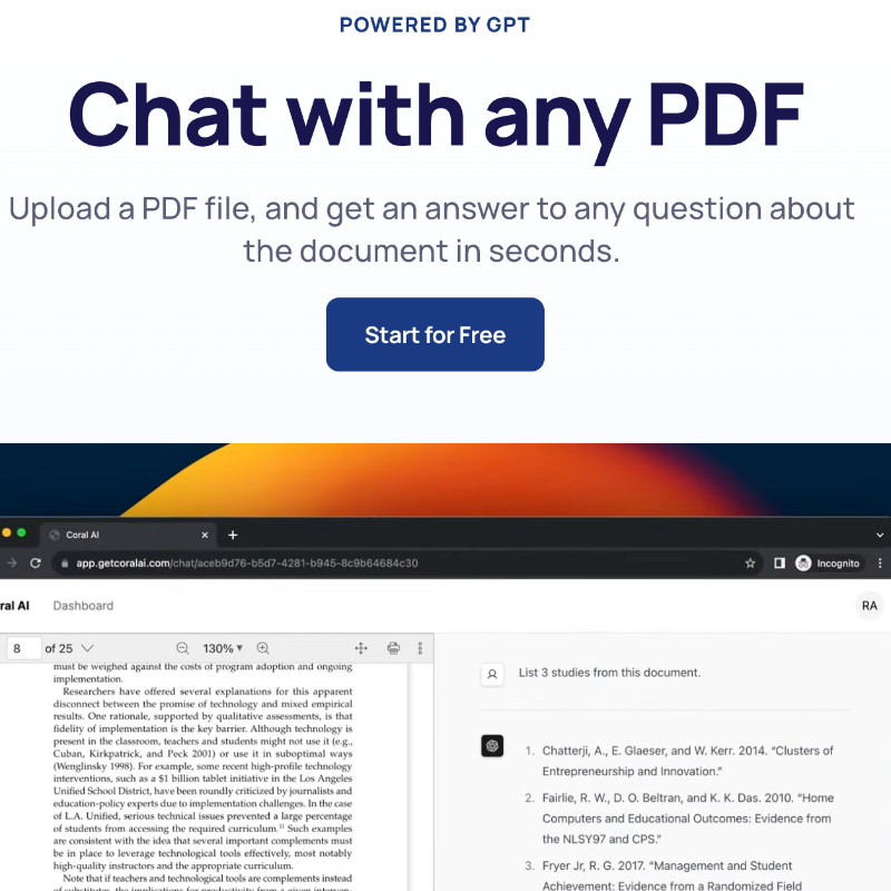 IvoryMindNews's tweet photo. This is one of the best new AI tools for research. 

Just upload a PDF file, ask a question, and get an answer in seconds. 

It's like ChatGPT, but built for researchers. 

Try it for free.