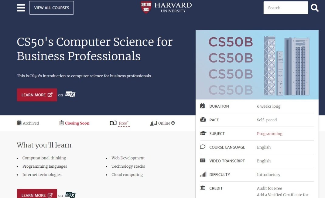Harvard University is offering free online courses. No application or ...