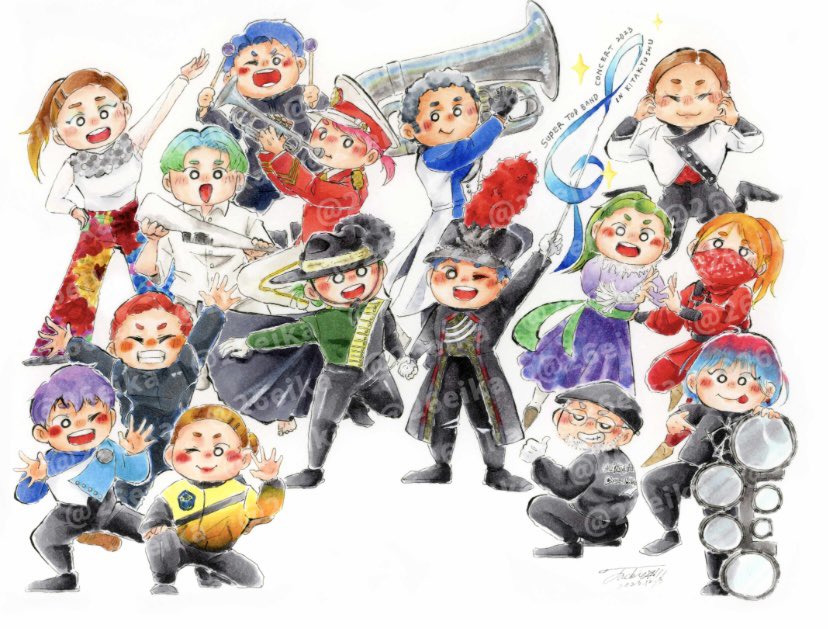 じゃっきー☆彡さんとコラボ企画🖌️
<a href="/26eika/">じゃっきー☆彡｜ jackie</a> 

出演団体を描いて頂きました✨

当日は拡大ポスター展示🖼️一緒に撮影可📷⭕️

『スーパートップバンドコンサートin北九州2023』まであと❶❷日

12月3日(日)メディアドーム
開場13時 開演13時半

✅🎫⬇️
t.pia.jp/pia/event/even…

#マーチング   #北九州市