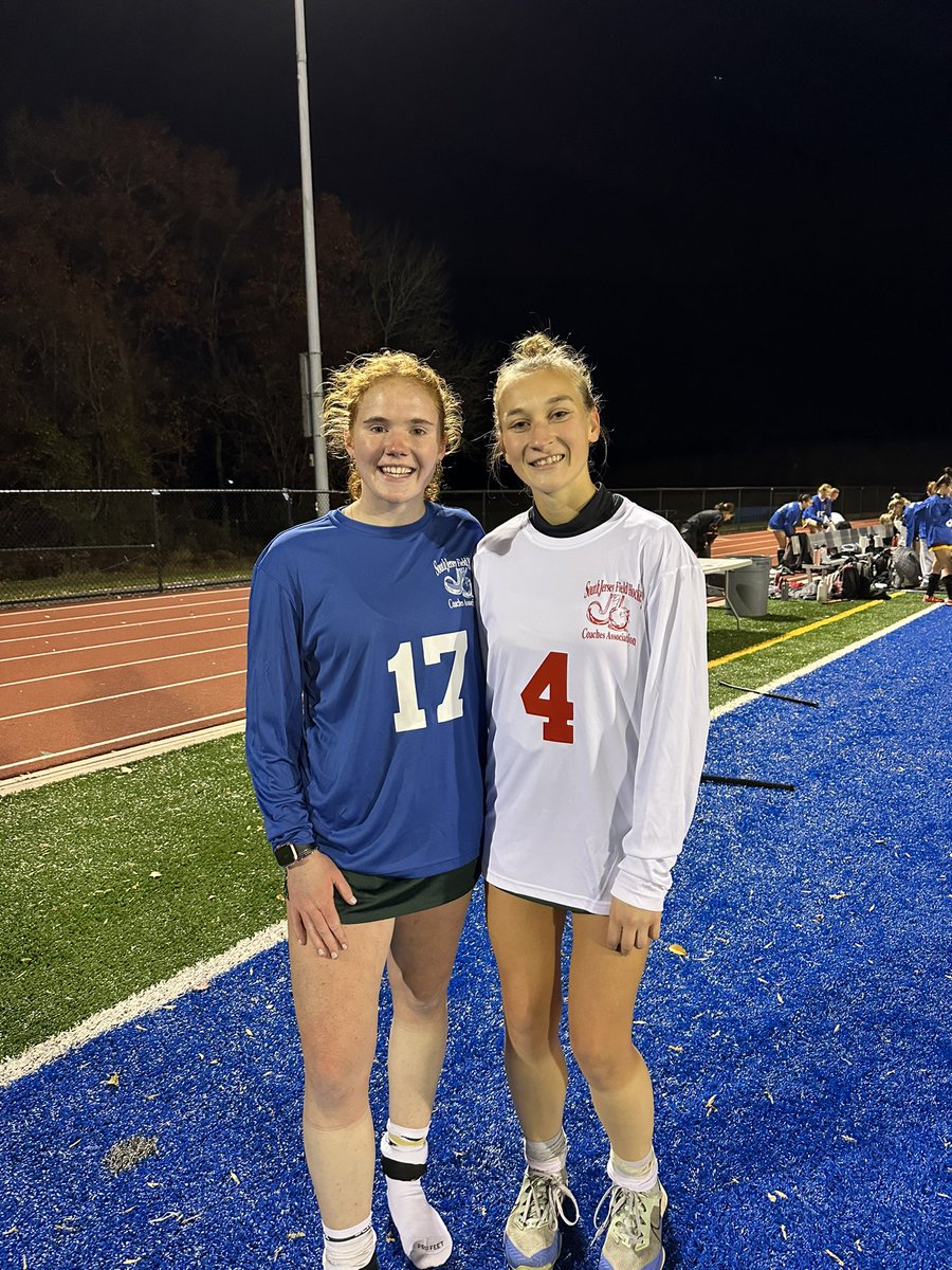 TWO of our seniors competed in the <a href="/SJFHCA/">South Jersey Field Hockey Coaches Association</a> Senior All Star Game tonight! Great to see Captains Riley McClelland and Kyleigh Welusz play one last time this year! 💚💛
