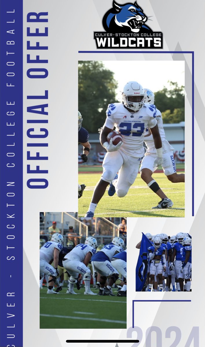 I am grateful to announce that I have received an official offer from Culver-Stockton College! @CSCWildcats @CoachCutshaw @CoachSprunk @Ath_Recruit @RecruitLouisian @GridironFootbal @ChrisGriggs9