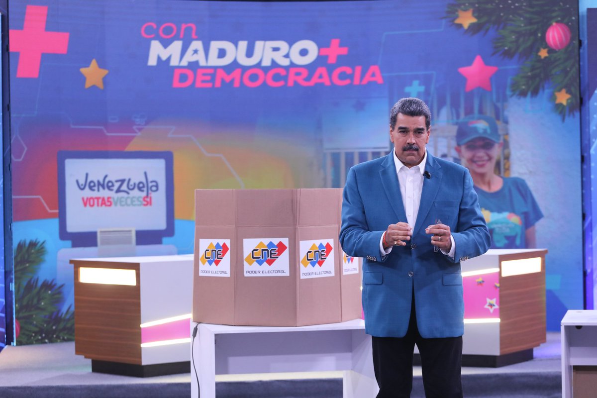 El próximo domingo #3Dic, el pueblo venezolano le va a responder contundentemente con el voto a las provocaciones del presidente de Guyana, la ExxonMobil y al Comando Sur. ¡La Guayana Esequiba históricamente es de Venezuela!