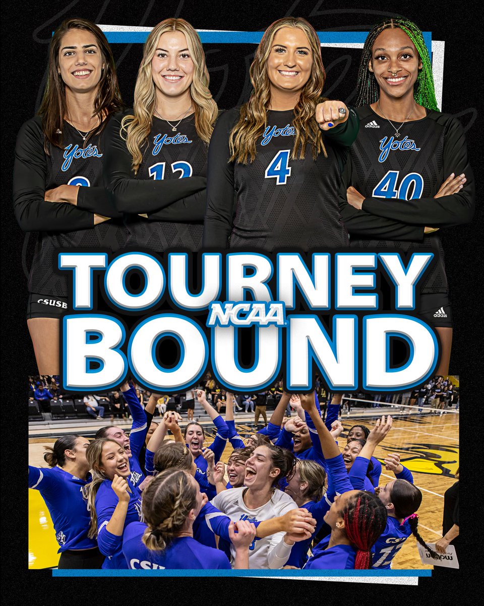 csusbathletics's tweet photo. For the 23rd consecutive season, @csusb_vb will be competing in the NCAA Division II Tournament!

#10TEAMSONEPACK https://t.co/p8qkYJ6CQn