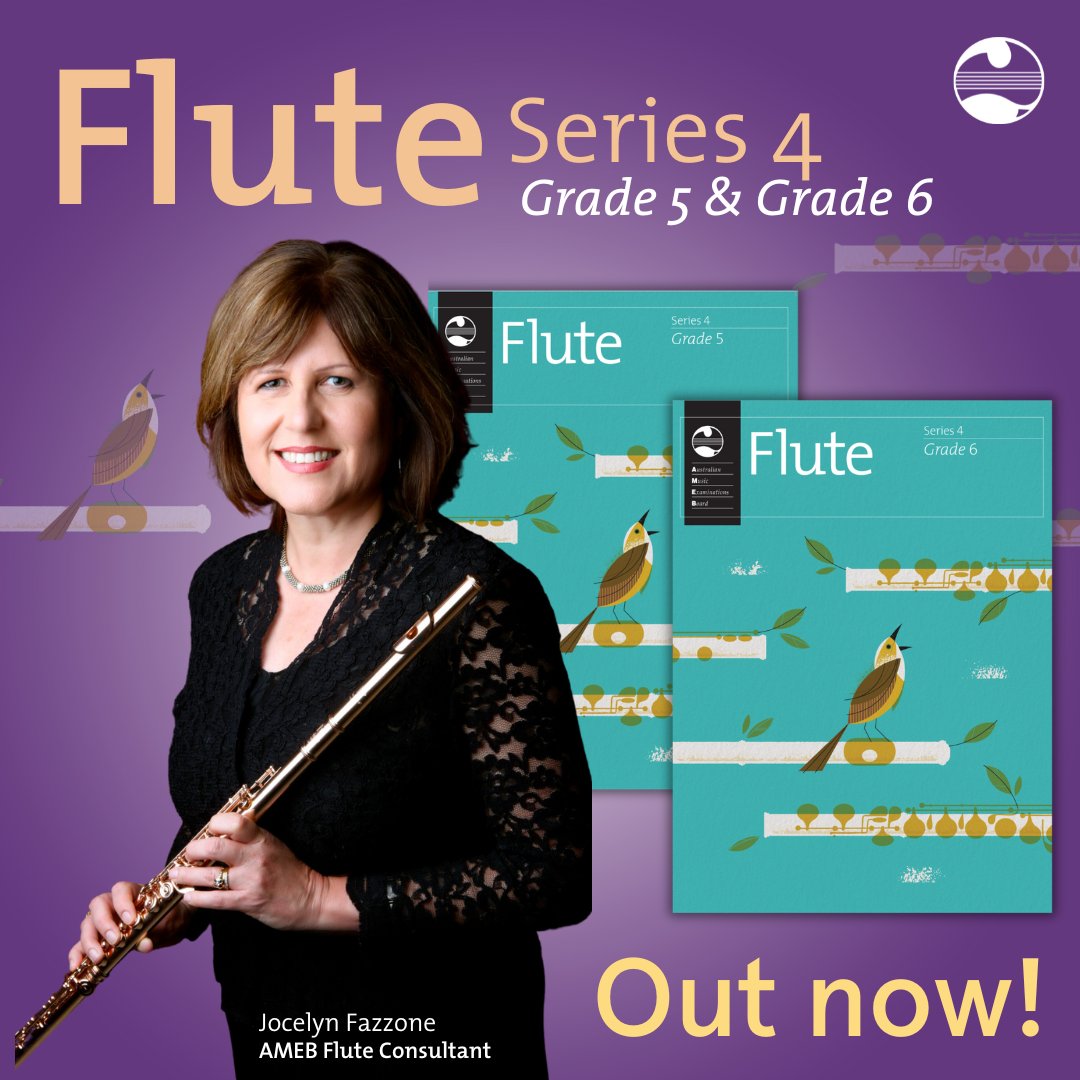 AMEB Flute Series 4 Grade 5 &amp; Grade 6 🐦

Our grade books have everything you need to refine your skills and technique at an intermediate level of play.

Created in consultation with Australia's leading musicians and music educators.

Explore: bit.ly/46o6r51

#AMEBflute