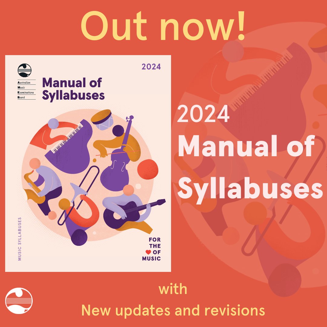 2024 AMEB Manual of Syllabuses (Music)

Your complete guide for taking practical and written
exams with Australia's leading music examination
board. Discover the latest updates and revisions to
syllabuses and exams in 2024.

Buy yours now: bit.ly/46o6r51

#AMEBexams #MOS