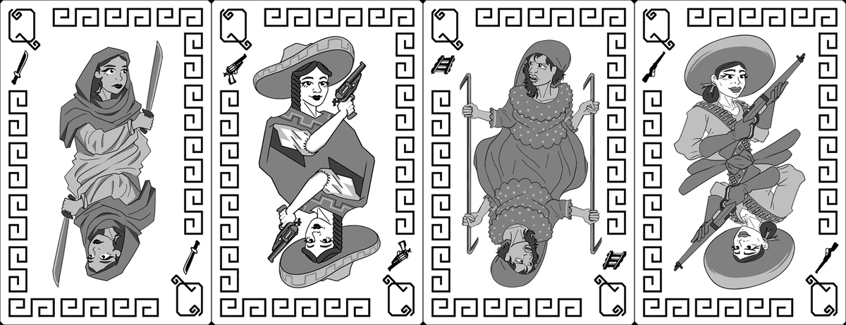 BoSticks2k21's tweet photo. the #Queen cards for a #PokerDeck themed around the #MexicanRevolution  I'm working on, I will release it  whole later

#November20th #Adelita #Soldadera #Cards https://t.co/tJvuRH3WEG