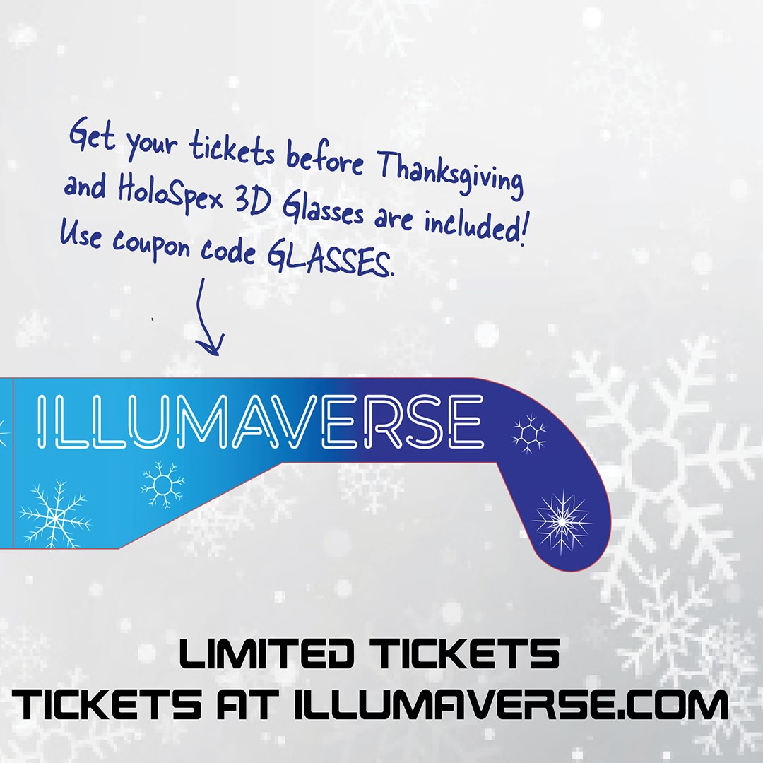 🚀 Launch into the holidays with Illumaverse: Austin's latest immersive art adventure that transforms classic festivities into an otherworldly experience, and don’t forget to grab your FREE pair of HoloSpex!

Use code GLASSES at checkout, but hurry! Offer ends after Thanksgiving.