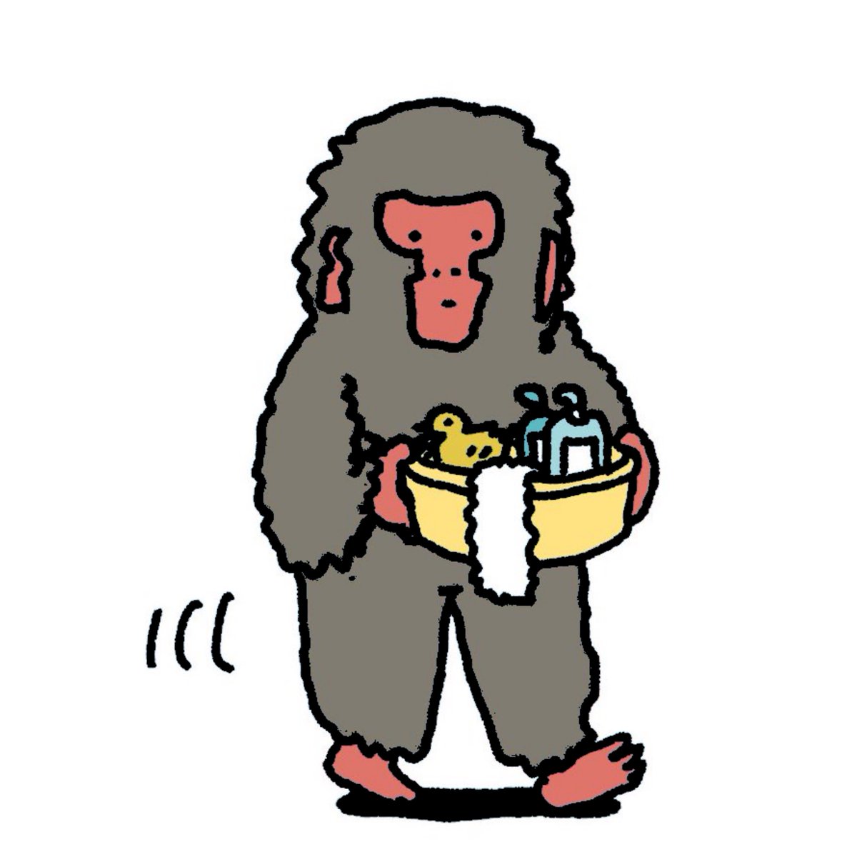 「がっつり準備して行く猿」|リベンセイのイラスト