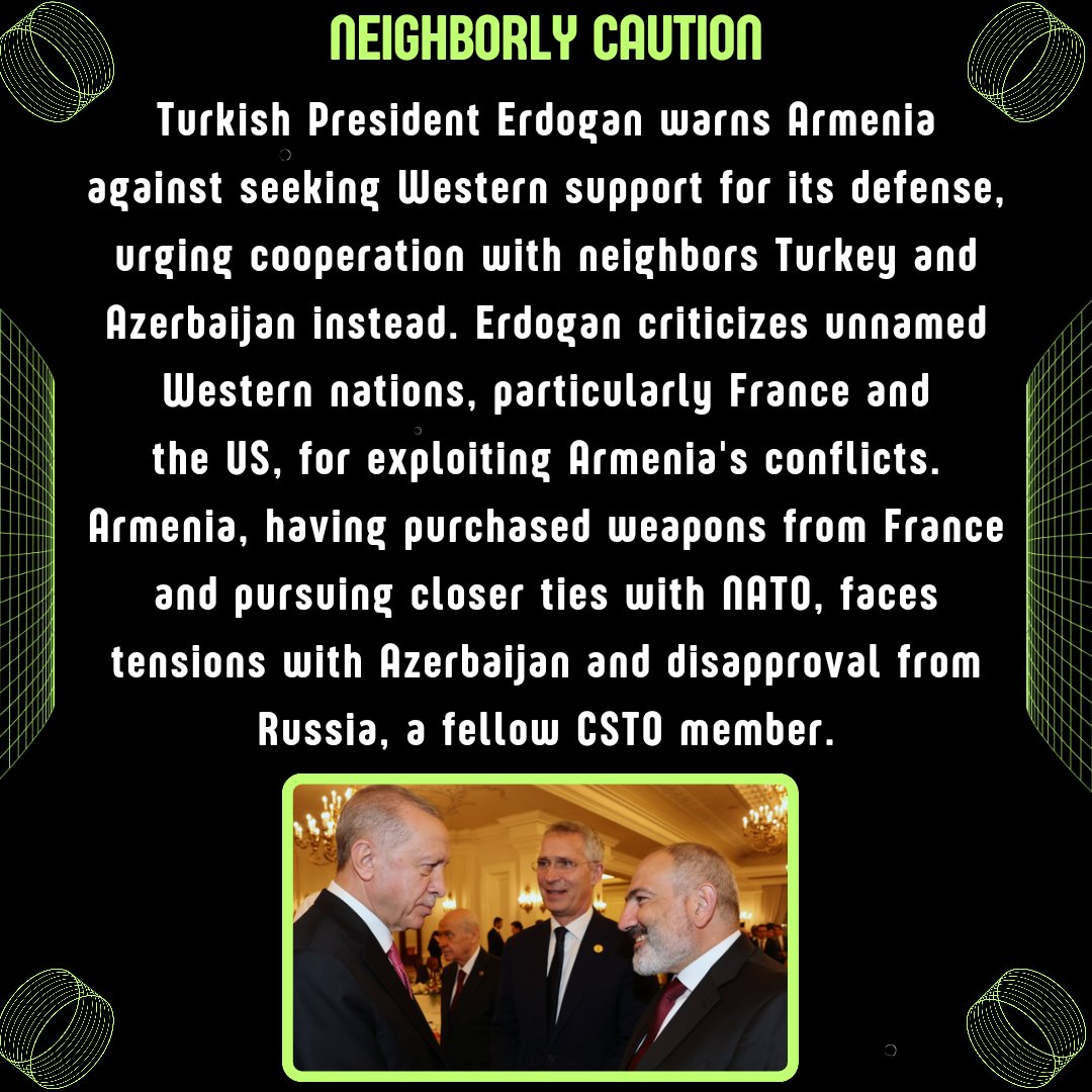 DailyPlanet24's tweet photo. Regional Alliances: 🤝 Armenia's Delicate Diplomacy
#Erdagon #Armenia #Turkey
#NATO #West https://t.co/oBH6uKvQEk