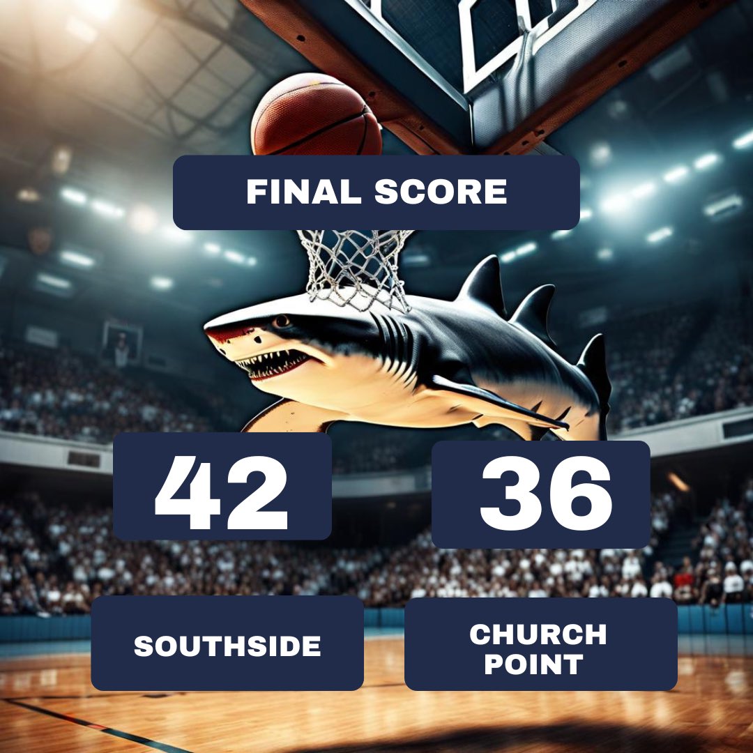 SouthsideGBB's tweet photo. Sharks Win!!!! Southside 42 Church Point 36!
Eymani Key 20 pts
Tamia Cahee 8 pts
Urijah Carmouche 8 pts
Alleyah Kennedy 6 pts
Next game is tomorrow vs. Lake Arthur @ North Vermilion Tournament at 2:40 pm. #FearTheFin #GeauxSharks
@LgrBasketball @GeauxPrepsLA @MikeCoppage1 https://t.co/WHcV0jStqC
