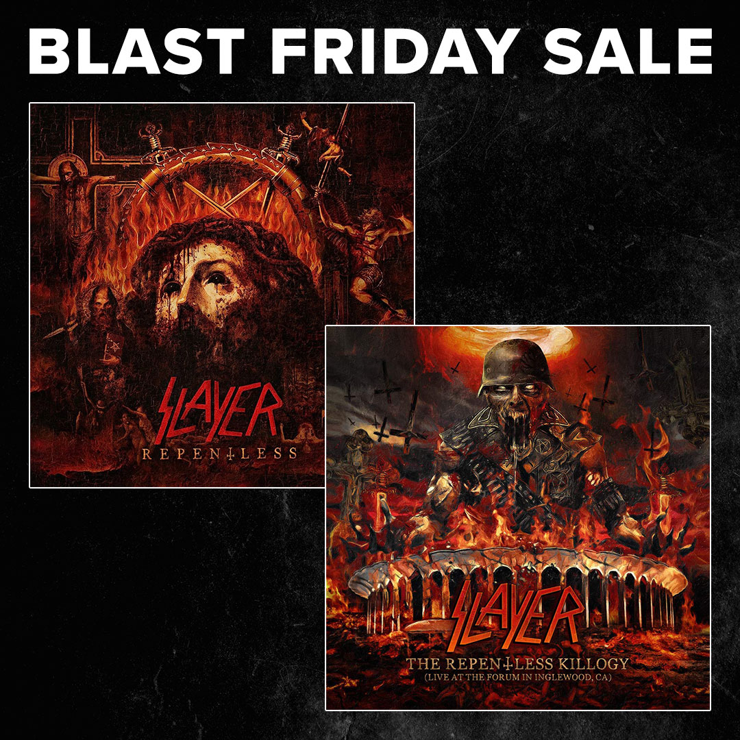 𝗥𝗲𝗽𝗲𝗻𝘁𝗹𝗲𝘀𝘀 and 𝗧𝗵𝗲 𝗥𝗲𝗽𝗲𝗻𝘁𝗹𝗲𝘀𝘀 𝗞𝗶𝗹𝗹𝗼𝗴𝘆 are on special through November 27th at the @NuclearBlast U.S. store. Pick up your copy at: shop.nuclearblast.com/collections/sl… Ships Worldwide #Slayer #Repentless